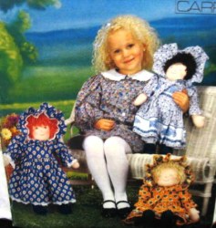 7656  VOGUE 17'' RAG DOLL, DRESS, UNDIES, BONNET 3 FACES  PATTERN UNCUT